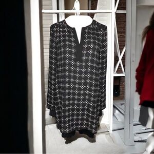 DANIEL Rainn Black White‎ Lace Trim Tunic Size S